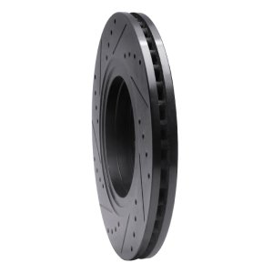 Ford Freestyle Brake Rotor (1) - Front Right - R1 Concepts - Drilled & Slotted - Black - `05-`09